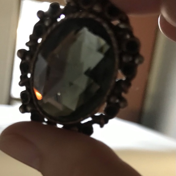 Vintage glass topaz colored brooch - Picture 2 of 3